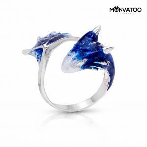 Baby Silver Sapphire Dragon Ring
