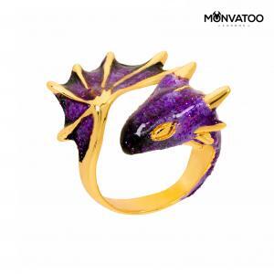 Gold Amethyst Dragon Ring