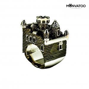 Black Ruthenium Castle Ring