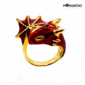 Scarlet red dragon ring by MONVATOO London