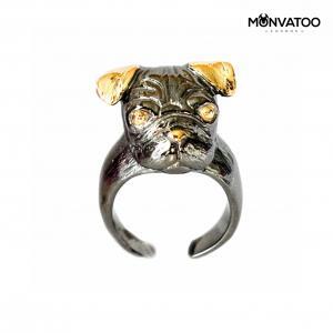 Gloomy Gold Pug Ring