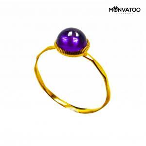 Gold Amethyst Knuckle Ring