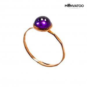 Rosy Amethyst Knuckle Ring