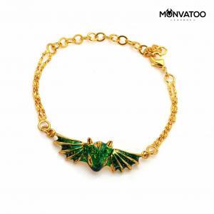Gold Emerald Dragon Bracelet