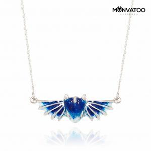 Silver Sapphire Dragon Necklace