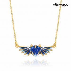 Gold Sapphire Dragon Necklace