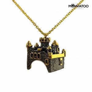 Gold Ruthenium Castle Necklace