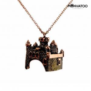 Rose Gold Ruthenium Castle Necklace