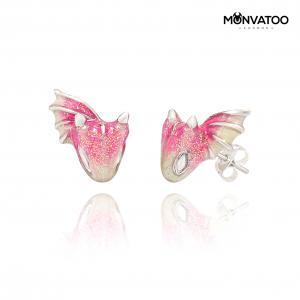 Silver Topaz Dragon Stud Earrings