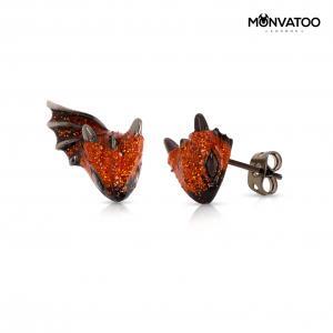 Black Garnet Dragon Stud Earrings