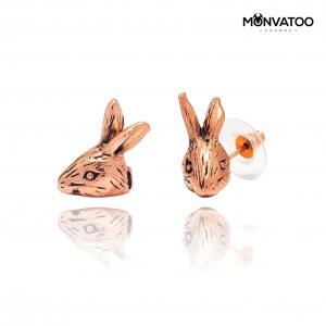 Rose Gold Rabbit Stud Earrings
