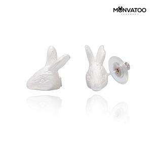 Snow Rabbit Stud Earrings