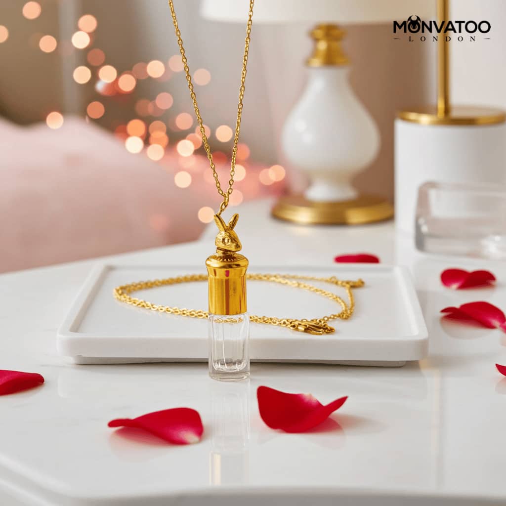 Luxury unisex perfume necklace inspired by moonlit roses