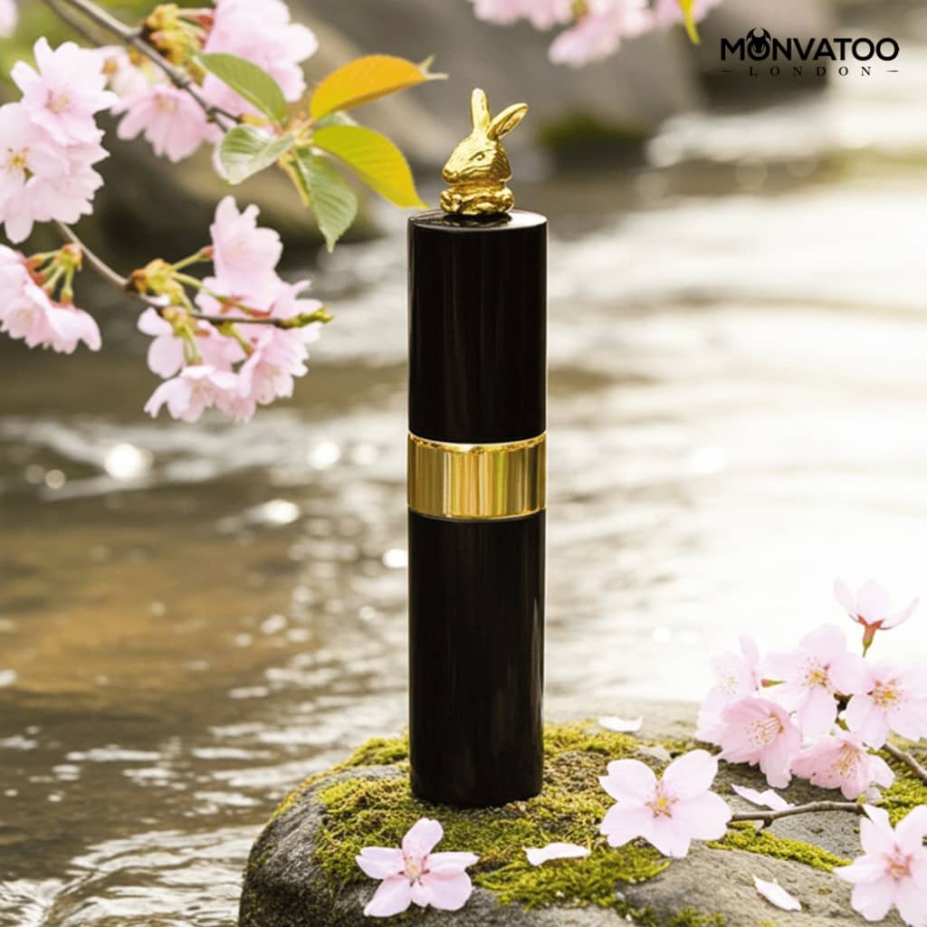 Refillable travel perfume spray with delicate floral woody scent