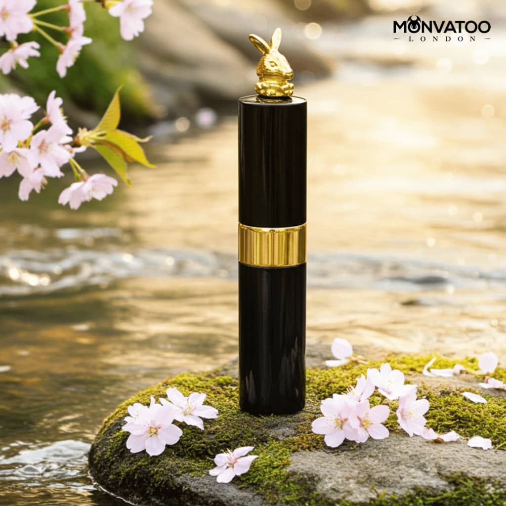 Elegant travel perfume with warm cedarwood and sandalwood base