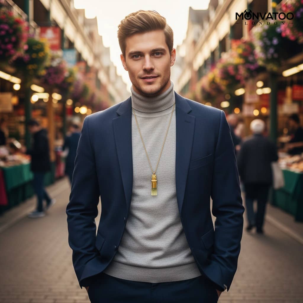 Amber-woody extrait de parfum necklace for men and women