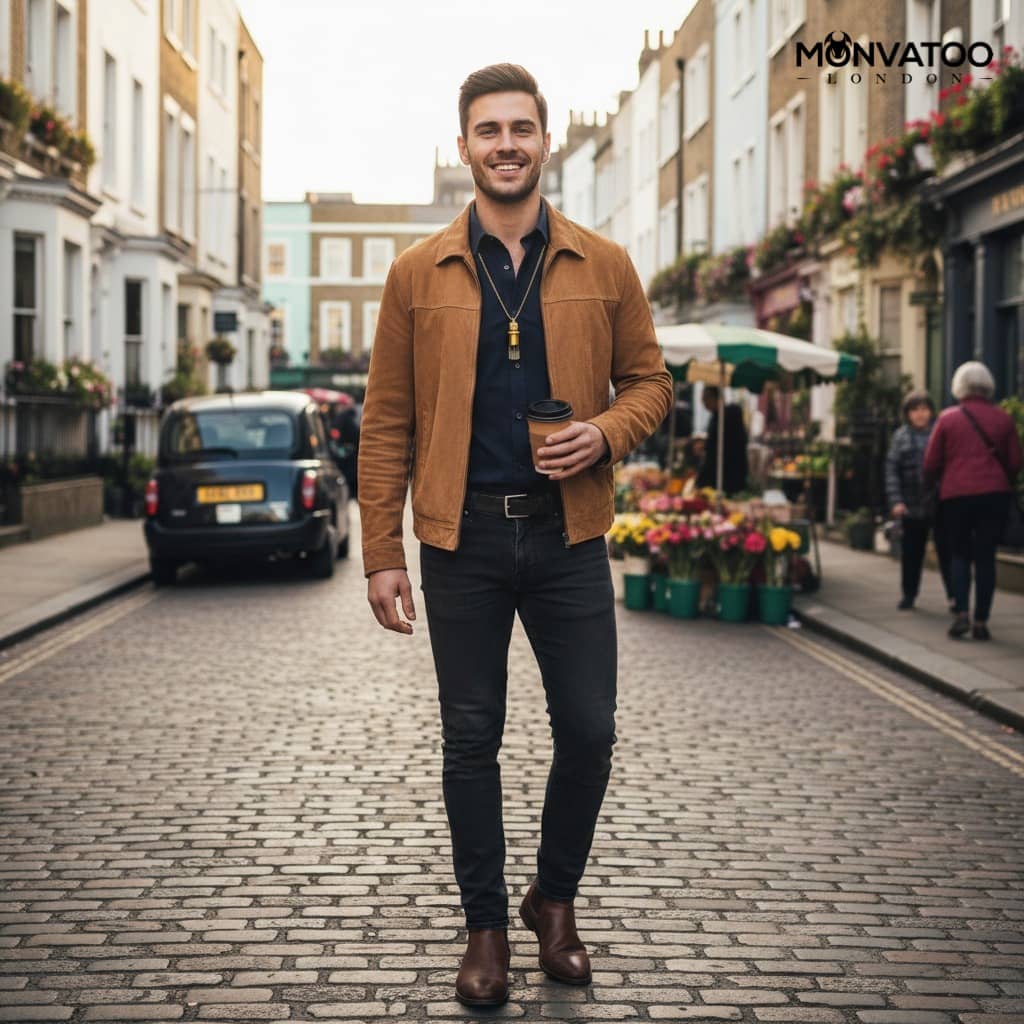 Elegant wearable perfume necklace with warm amber tones