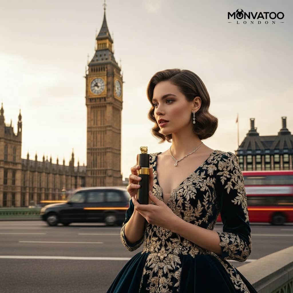 Fantasy-inspired amber perfume travel spray