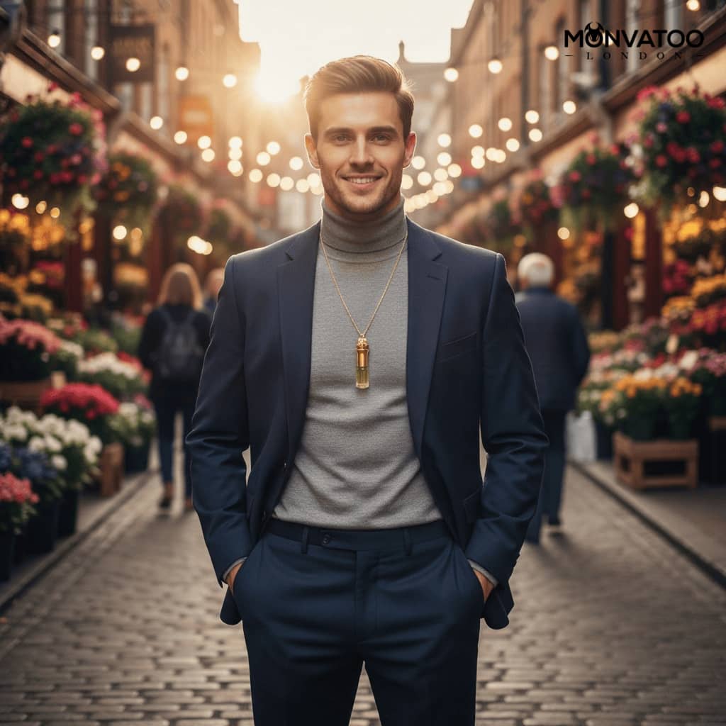 Sir Joseph The Gilded Whisper Amber floral unisex perfume necklace by MONVATOO London