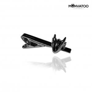 Black Rhodium Dragon Hinged Tie Clip