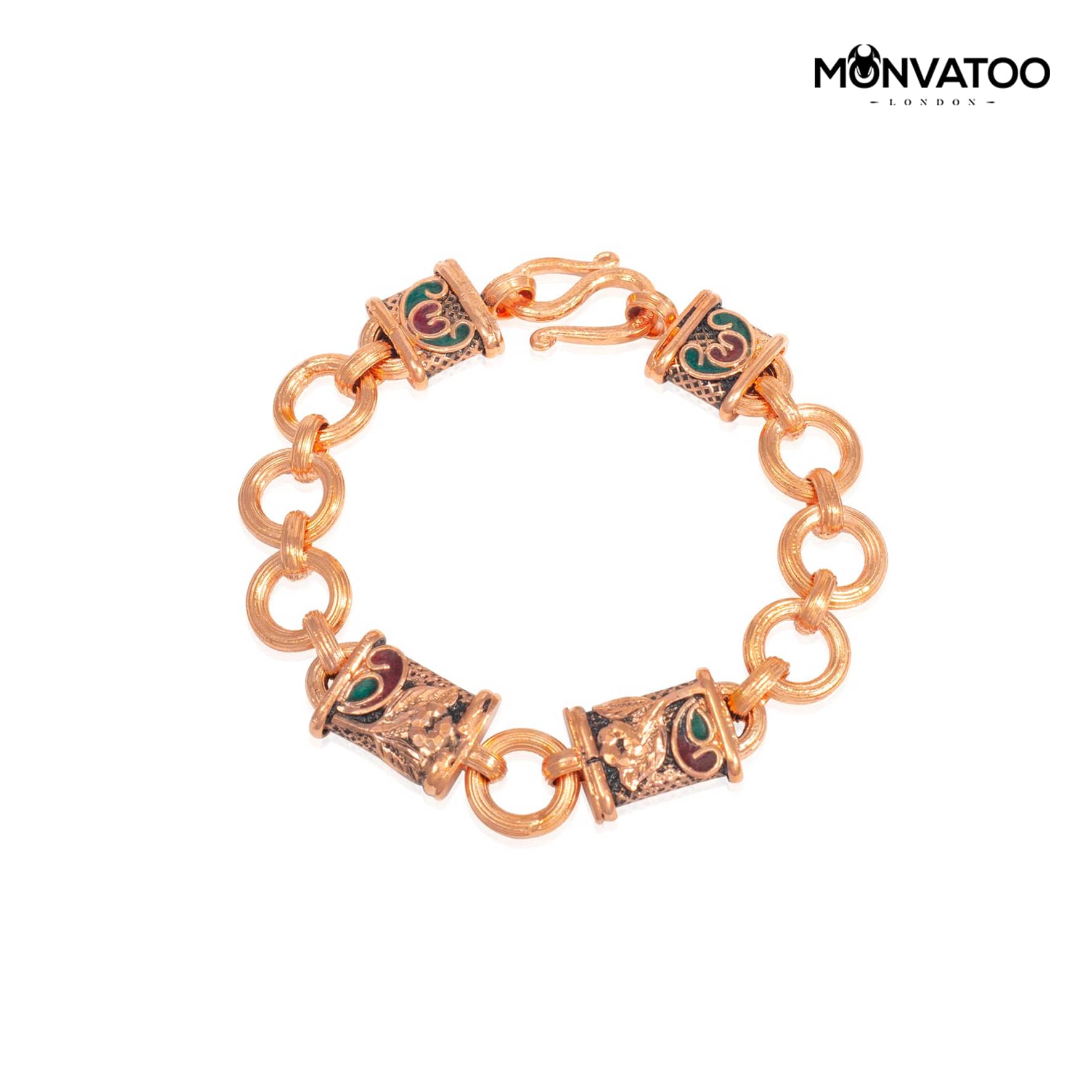 Pink Gold Forget-Me-Not Padlock Chain Bracelet by MONVATOO London
